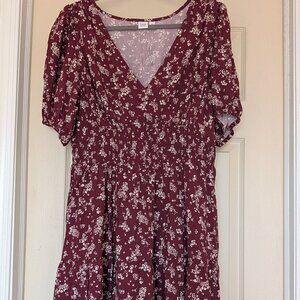 Gap Smocked Puff Sleeve Mini Dress, XL